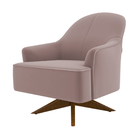 Poltrona Giratória 73cm Epic Veludo Rosê - Sallar Home