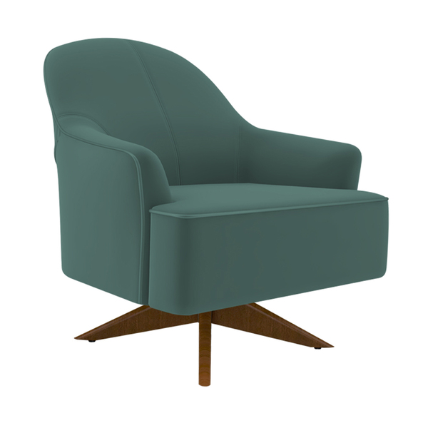 Poltrona Giratória 73cm Epic Veludo Verde Petróleo - Sallar H