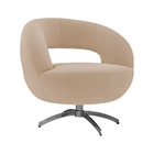 Poltrona Giratória 78cm Louk Bouclé Bege - Sallar Home