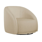 Poltrona Giratória 87cm Heidi Boucle Suave Off White - Sallar