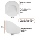 Poltrona Giratória 87cm Heidi Boucle Suave Off White - Sallar