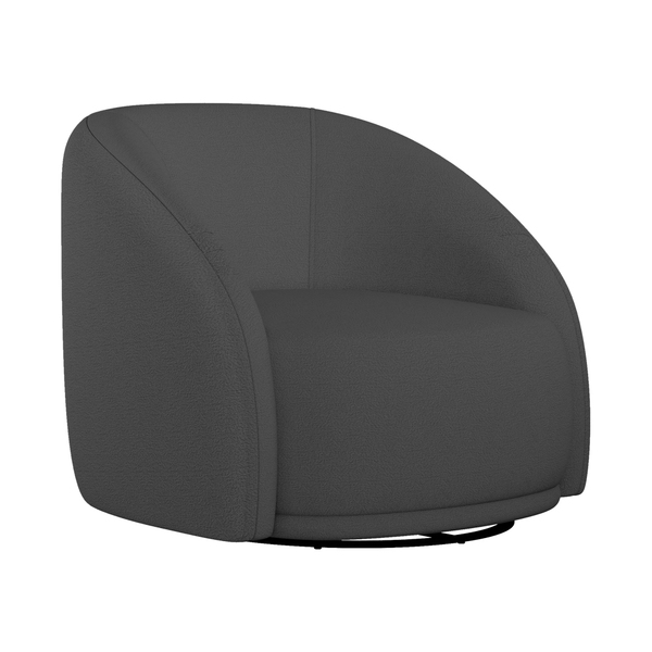 Poltrona Giratória 87cm Heidi Veludo Cinza - Sallar Home