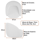 Poltrona Giratória 87cm Heidi Veludo Cinza - Sallar Home