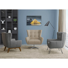 Poltrona Giratória 88cm Bull Linho Off White - Sallar Home