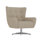 Poltrona Giratória 88cm Bull Linho Off White - Sallar Home