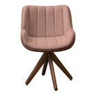 Poltrona Giratória Alabama Veludo Base De Madeira - D'rossi -