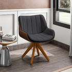 Poltrona Giratória Alabama Veludo Base De Madeira - D'rossi -