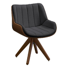 Poltrona Giratória Alabama Veludo Base De Madeira - D'rossi -