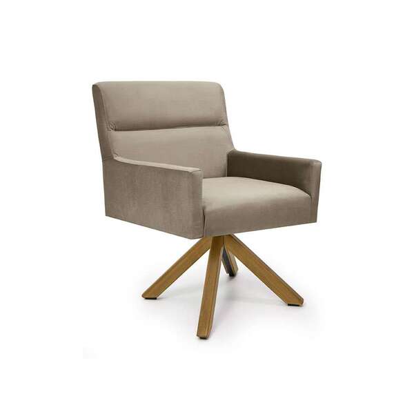 Poltrona Giratória Angel V Veludo Marrom