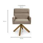 Poltrona Giratória Angel V Veludo Marrom