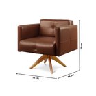 Poltrona Giratória Angra Base De Madeira Marrom