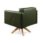 Poltrona Giratória Angra Base De Madeira Verde