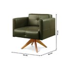 Poltrona Giratória Angra Base De Madeira Verde