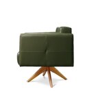 Poltrona Giratória Angra Base De Madeira Verde