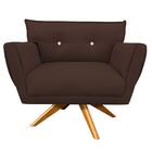 Poltrona Giratória Anitta Com Strass Suede Base De Madeira Ma