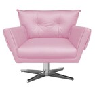 Poltrona Giratória Anitta Corino Base Estrela Cromada D'rossi