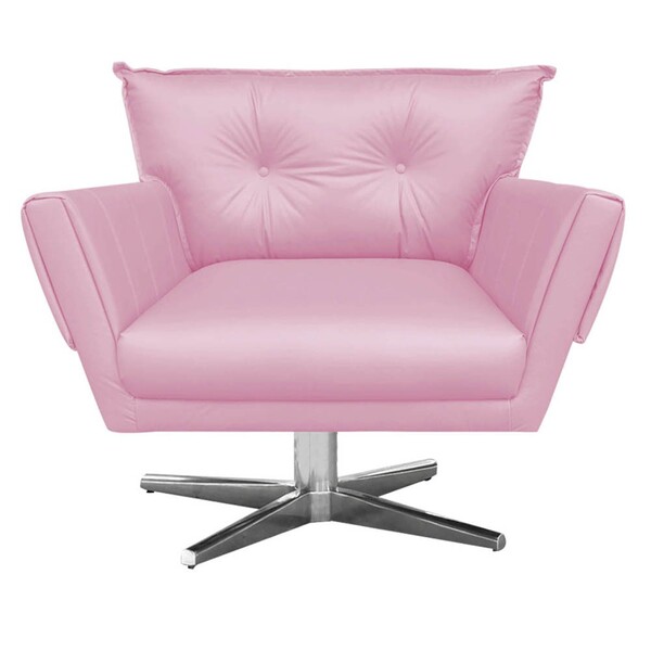 Poltrona Giratória Anitta Corino Base Estrela Cromada D'rossi