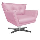 Poltrona Giratória Anitta Corino Base Estrela Cromada D'rossi