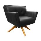 Poltrona Giratória Anitta Corino Base Madeira Ma30  D03 - D'r