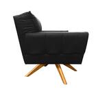 Poltrona Giratória Anitta Corino Base Madeira Ma30  D03 - D'r