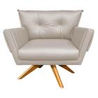 Poltrona Giratória Anitta Corino Base Madeira Ma30  D03 - D'r