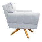 Poltrona Giratória Anitta Suede Base De Madeira Ma30 D03 - D'