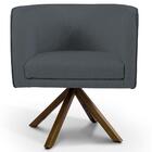 Poltrona Giratória Base Giromad Madeira Betina Corano Cinza