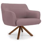 Poltrona Giratória Base Giromad Madeira Jade Veludo Rosê