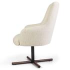 Poltrona Giratória Base Xis Madeira Valentina B-443 Linho Flo