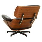 Poltrona Giratória Charles Eames Rivatti Pu Marrom Base Alumí