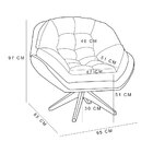 Poltrona Giratória Chicago Veludo Terracota Base De Madeira -