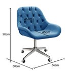 Poltrona Giratória Com Rodízio Cadeira Decorativa Sala, Escri