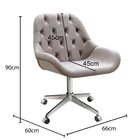 Poltrona Giratória Com Rodízio Cadeira Decorativa Sala, Escri