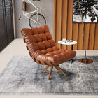 Poltrona Giratoria Costela Kit 2 Sintético Pu Base De Madeira