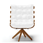 Poltrona Giratoria Costela Kit 2 Sintético Pu Branco Base De