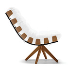 Poltrona Giratoria Costela Kit 2 Sintético Pu Branco Base De