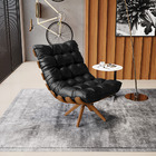 Poltrona Giratoria Costela Kit 2 Sintético Pu Preto Base De M