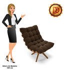 Poltrona Giratoria Costela Kit 2 Suede Marrom Base De Madeira