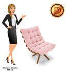 Poltrona Giratoria Costela Kit 2 Suede Rosa Bebê Base De Made