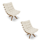 Poltrona Giratoria Costela Kit 2 Veludo Base De Madeira Ma30