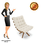 Poltrona Giratoria Costela Kit 2 Veludo Base De Madeira Ma30