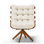 Poltrona Giratoria Costela Kit 2 Veludo Base De Madeira Ma30