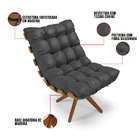 Poltrona Giratória Costela Sintético Base De Madeira Ma30 M11