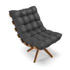 Poltrona Giratória Costela Sintético Base De Madeira Ma30 M11