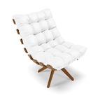 Poltrona Giratória Costela Sintético Base De Madeira Ma30 M11