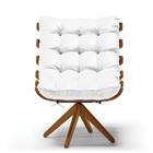 Poltrona Giratória Costela Sintético Base De Madeira Ma30 M11