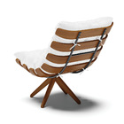 Poltrona Giratória Costela Sintético Pu Base De Madeira Ma30