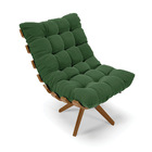 Poltrona Giratória Costela Suede Base De Madeira Ma30 M11 - D