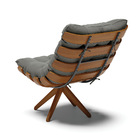 Poltrona Giratória Costela Suede Base De Madeira Ma30 M11 - D