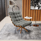 Poltrona Giratória Costela Suede Base De Madeira Ma30 M11 - D